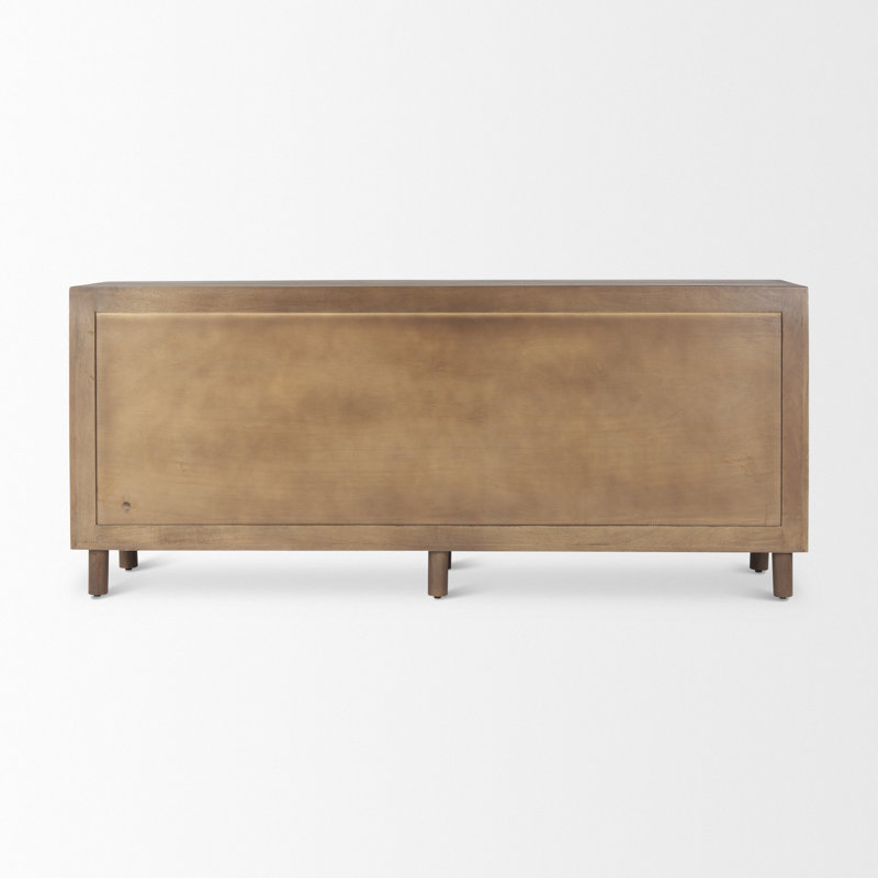 Astrid 71L X 17W X 30.3H Medium Brown Solid Wood 6 Drawer Sideboard