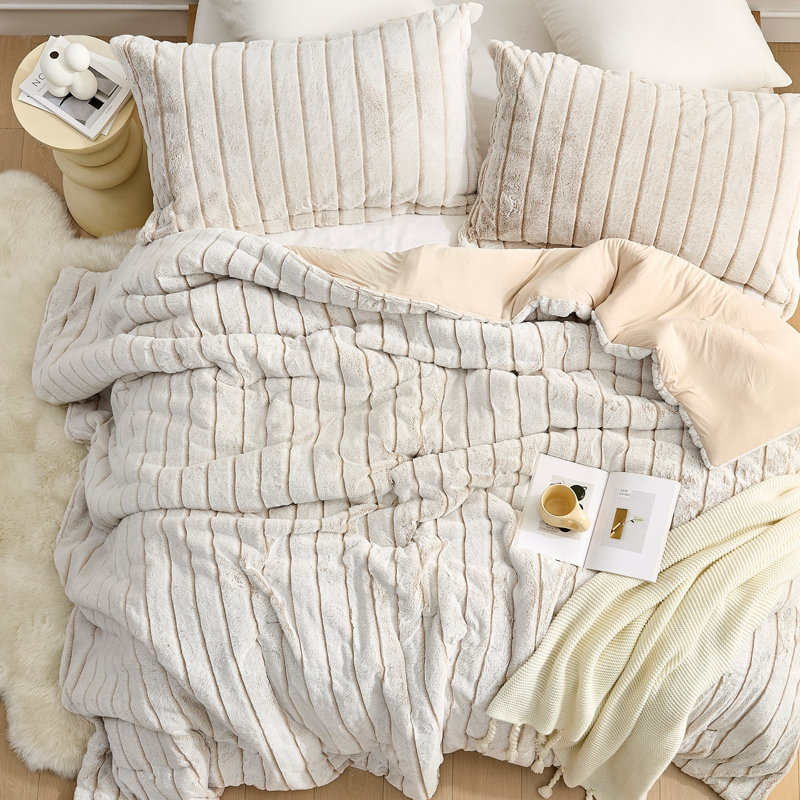 Ensemble d'édredon surdimensionné Coma, Beige, King Comforter + 2 King Shams