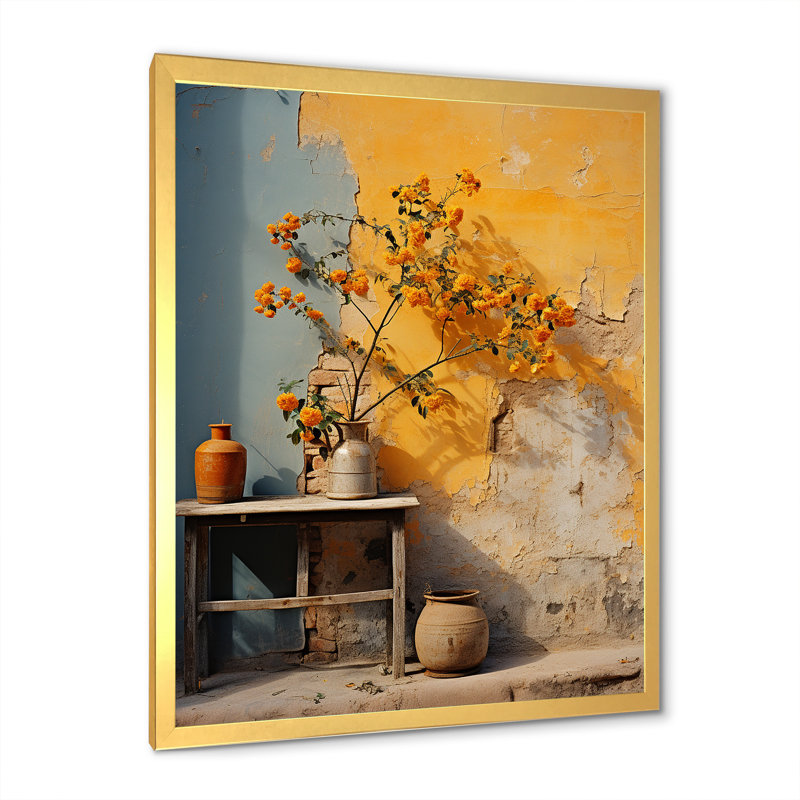 Minimalisme de la simplicité sur toile, Cadre doré simple, H 40 po x l 30 po x P 1,5 po