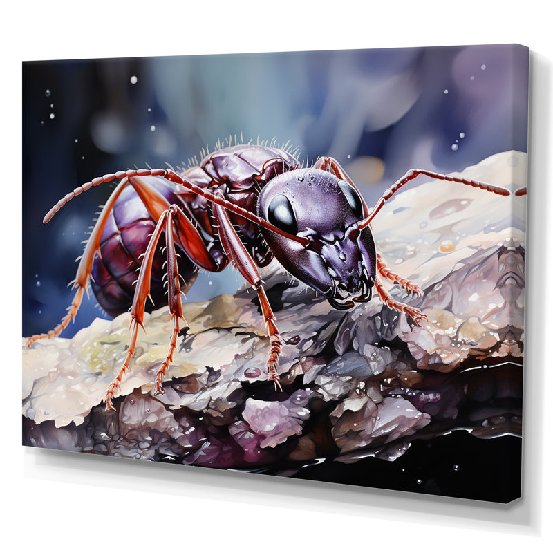 " Enchanted Microcosm Amethyst Ant ", Wrapped Canvas, 30" H x 40" W x 1.5" D