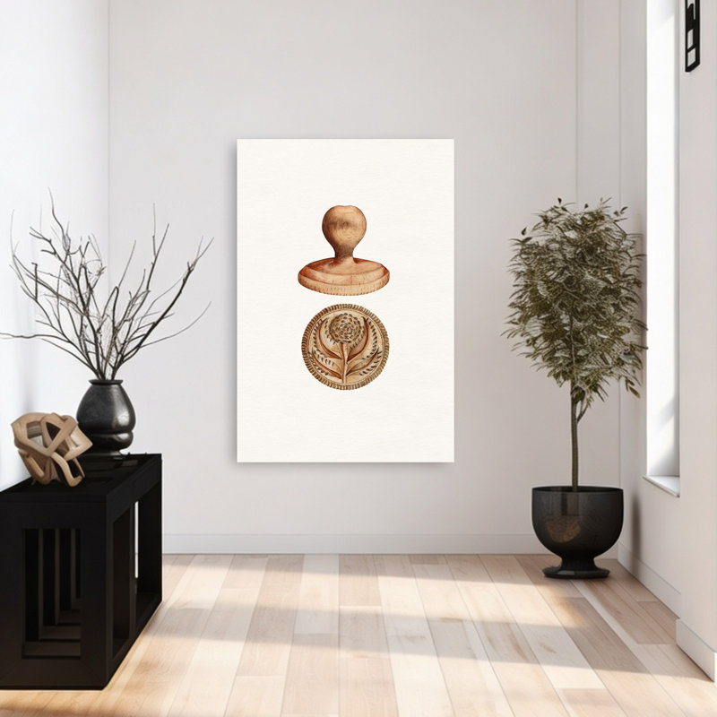 «Rustic Flower Stamp», impression d'art rustique traditionnel, 48" H x 32" W