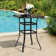 Coleburn Square 2- Outdoor 32 Inch Square Bar Table, Tempered Glass Tabletop with Double Layer Construction, for Patio,  Black with Gold Speckles