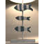 Ensemble de 2 lampes de table captivantes en résine bleu et blanc avec interrupteur à 3 voies, design élégant poisson sous-marin de 28 pouces, abat-jour en lin doux pour une ambiance relaxante