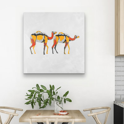 Abstract dromedaries - 32"x32" art on canvas