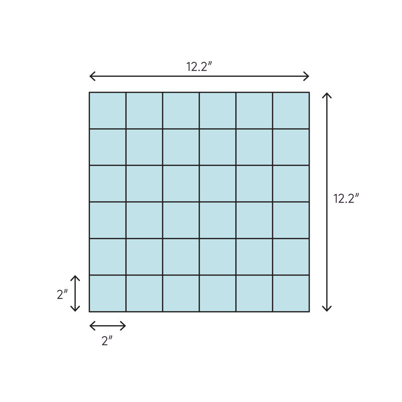 Carreau de mosaïque pour mur et piscine en verre texturé à bords droits de 2 po x 2 po Geo