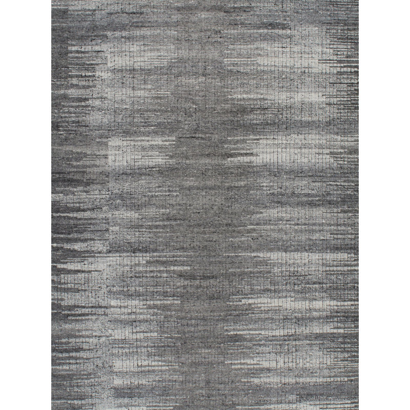 Zoe Rose Hi Lo Hand Woven Cotton and Wool Abstract Area Rug