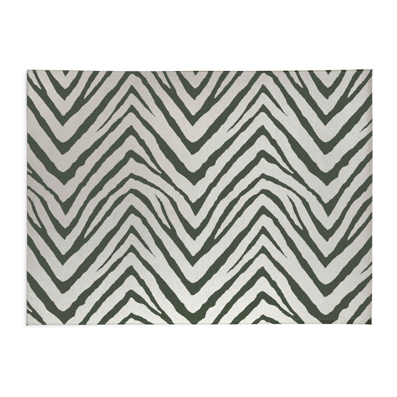Zebra Stripe Chimi Indoor Doormat, 24" W x 36" L, Green
