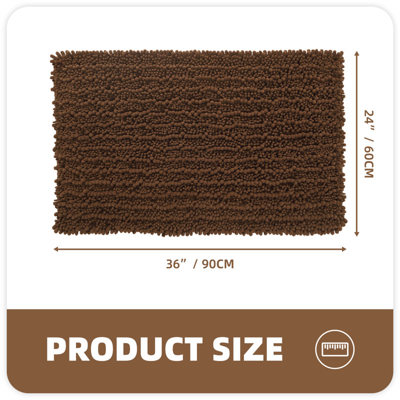 Tapis pour salle de bain Egista, L 36 po x l 24 po, Brun