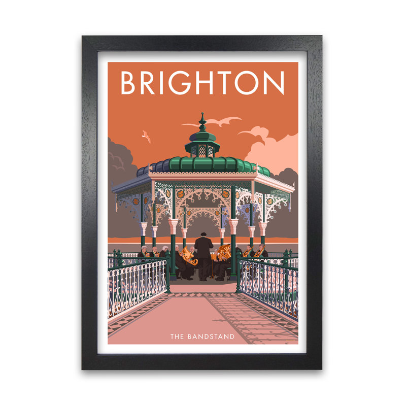 Brighton Bandstand by Stephen Millership - Print, Black, 42 cm H x 29.7 cm W x 5 cm D