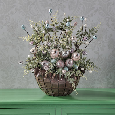 13.5" Resin Chocolate Easter Basket