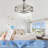 Franciousha 19.5in. Industrial Nickel Ceiling Fan with Lights, 3-Speed Reversible Ceiling Fan with Remote