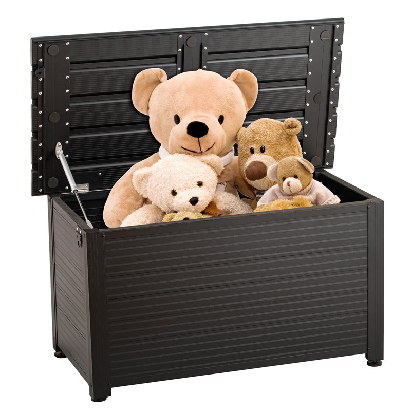 TECSPACE 35.4'' W 53 Gallons Water Resistant Metal Lockable Deck Box, Black