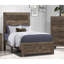 Lit simple en bois avec finition brun rustique - Tête de lit et chambre à coucher en bois teint