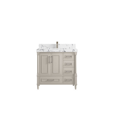 Aberdeen 36'' Single Bathroom Vanity with Quartz Top