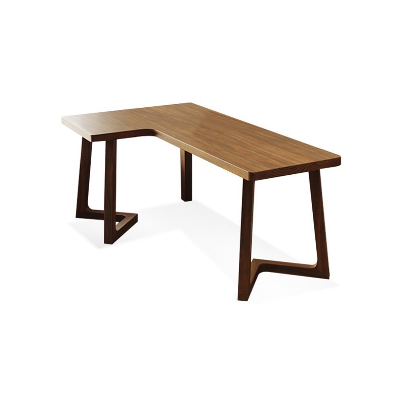 Nut-Brown Rectangular Solid Wood Desk | Stylish & Durable
