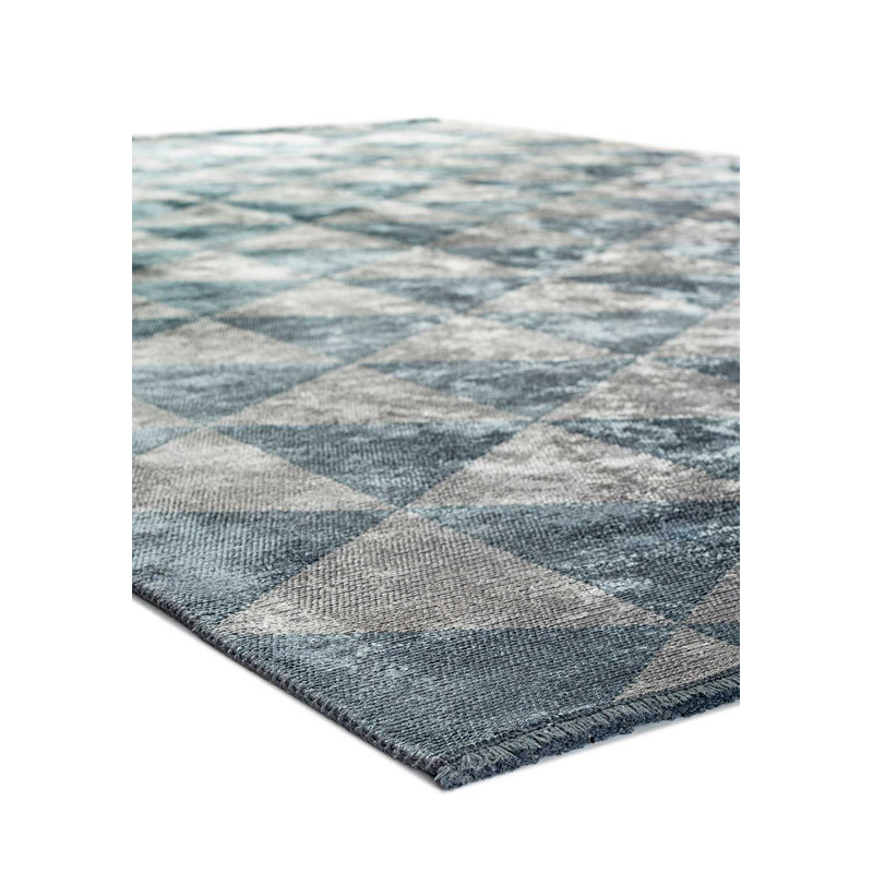 Rapture Silver/Blue Geometric Luxury Area Rug, Rectangle 7'10" x 9'10"