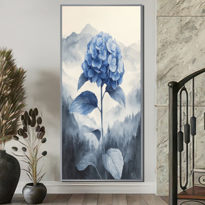 Blue Hydrangeas In The Mist Dream I - Hydrangea Canvas Wall Art
