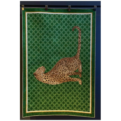 Tapis lavable Green Leopard