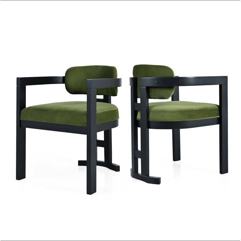 Chaise rembourrée en bois, Vert