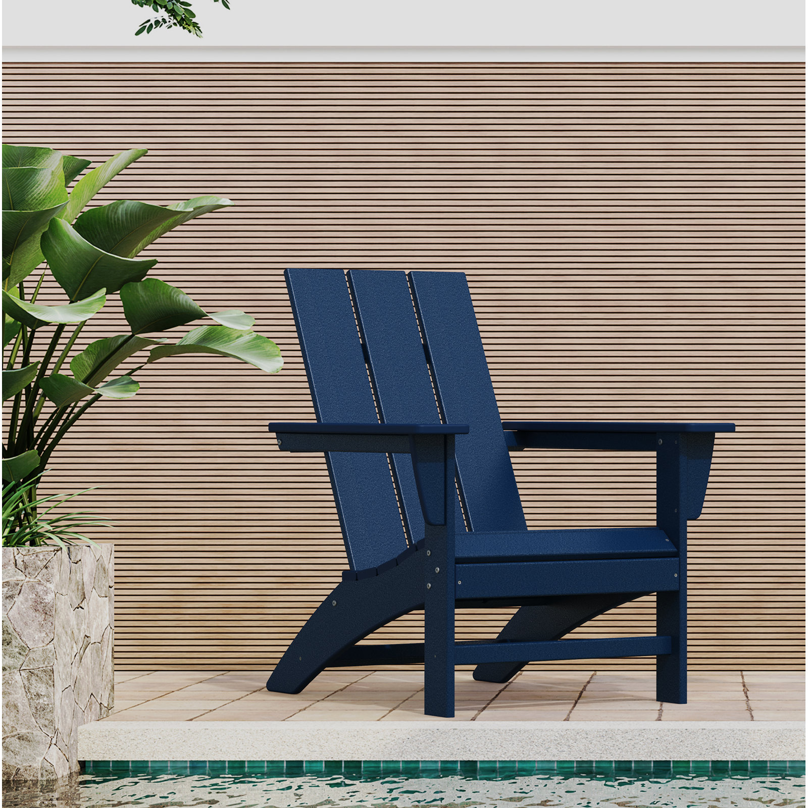 POLYWOOD® Modern Adirondack Chair, Navy