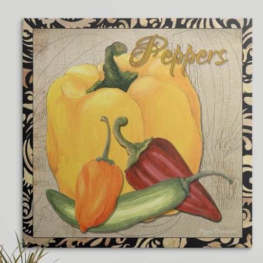 «Wicham Legumes Peppers» par Megan Duncanson, impression, H 16 po x l 16 po x P 1,5 po, Toile