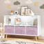Bibliothèque moderne et multifonctionnelle avec tiroirs en tissu à trois compartiments, idéale pour un rangement organisé et élégant.-780746560