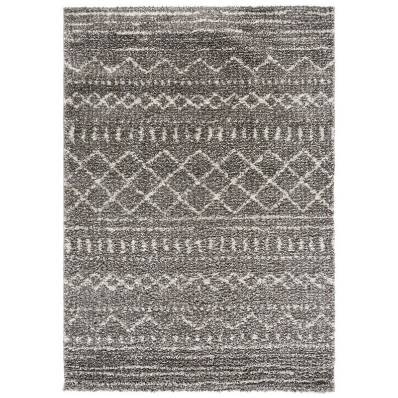 Develin Performance Geometric Rug, Rectangle 5'1" x 7'6", Brown/Ivory