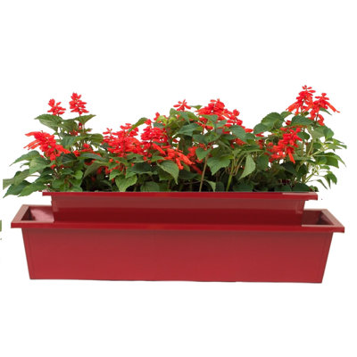 Enameled Galvanized Steel Indoor/Outdoor Rectangle Window Box Planter,  Set Of Two.