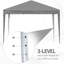 Shellie 3 x 3M Garden Pop Up Gazebo Height Adjustable Marquee Tent, Grey