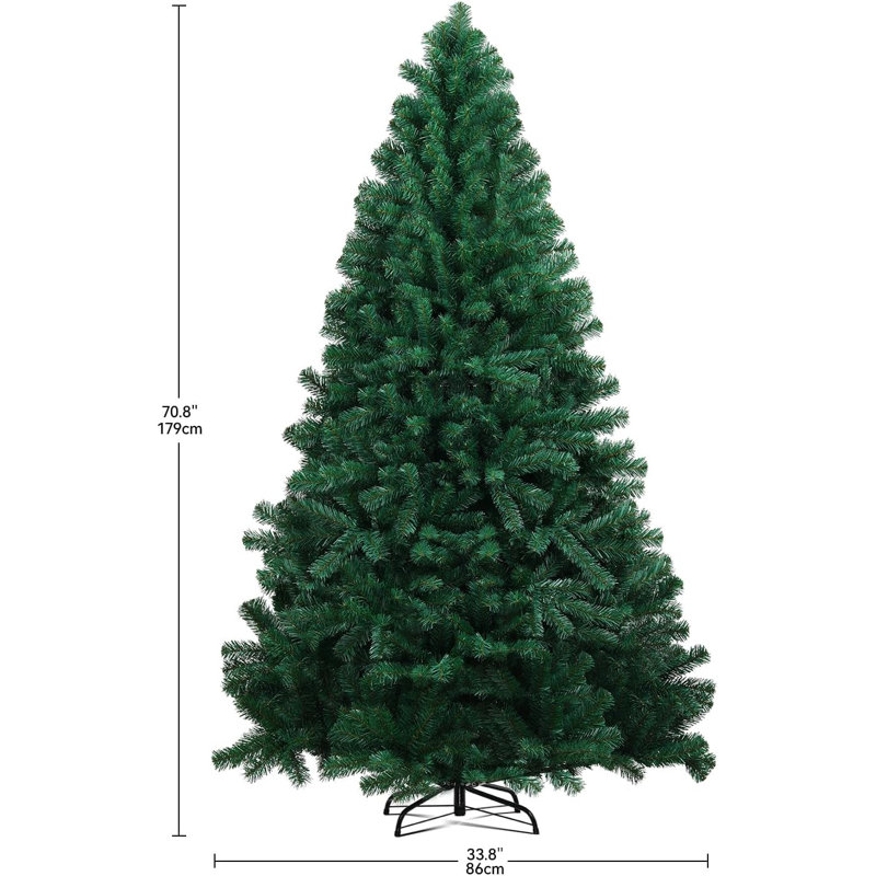 6.5Ft Christmas Tree, Premium Christmas Pine Tree With 1,000 Branch Tips, Artificial Christmas Tree With Metal Hinges, Holiday Tree With Foldable Base, Easy Assembly For Home, Office