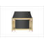 Table basse de 48 po de largeur avec plateau en verre trempé, table basse à double couche en acier inoxydable doré