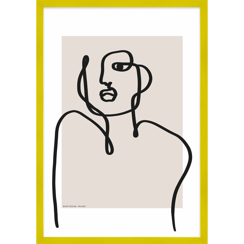 Figure and Form 1 by Romina Gadler - Framed Wall Art, 25" H x 17.5" W x 1.25" D, Yellow Framed Paper