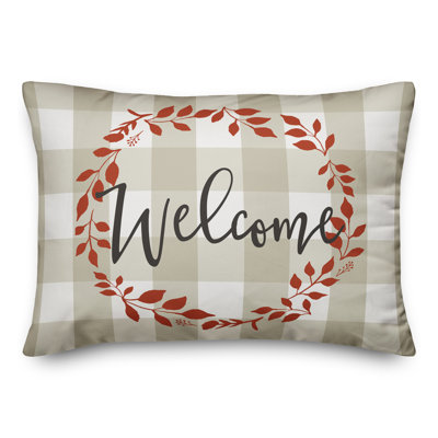  Welcome Wreath Lumbar Pillow