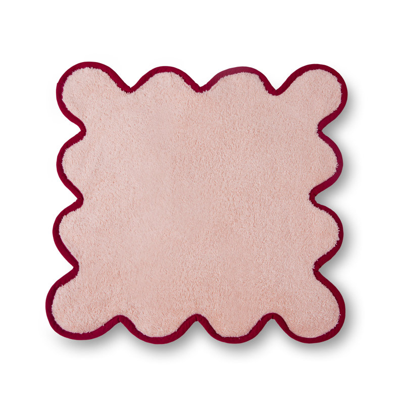 Scalloped Hand Towel, Pink, Bath Towel