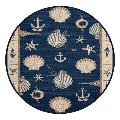 Washable Beach Themes Nautical Area Rug