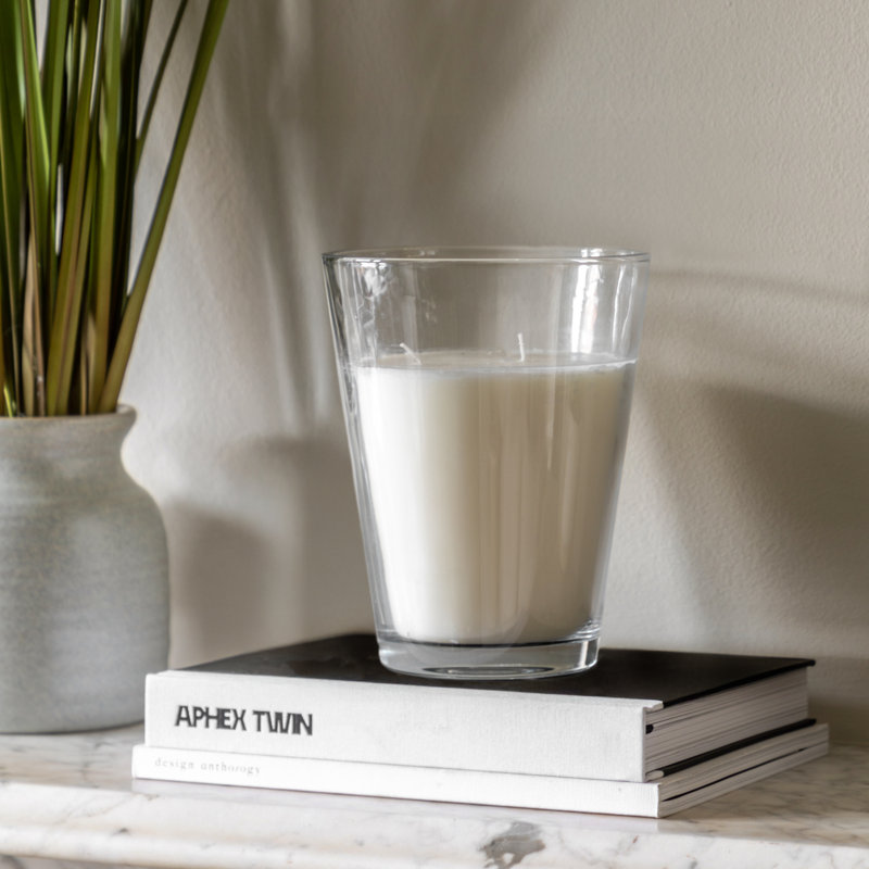 Scented Unscented Flameless Pillar Candle with Glass Holder
