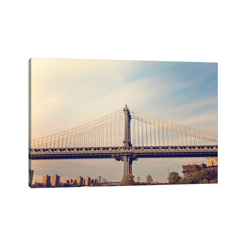 Manhattan Bridge by Ann Hudec - Wrapped Canvas Print, 20.32 cm H x 30.48 cm W
