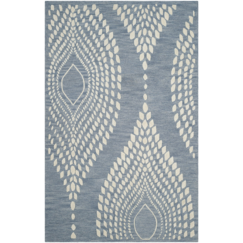 Tapis géométrique en laine touffeté à la main Bowers, Rectangle 4 pi x 6 pi