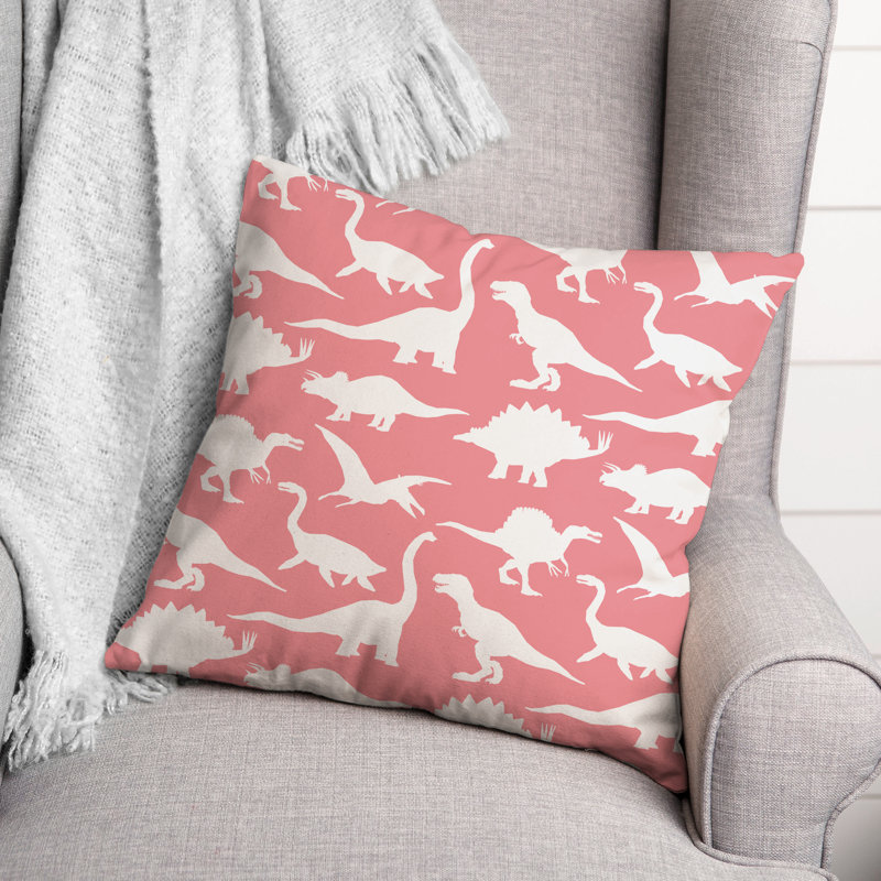 Throw Pillow, Pink/White