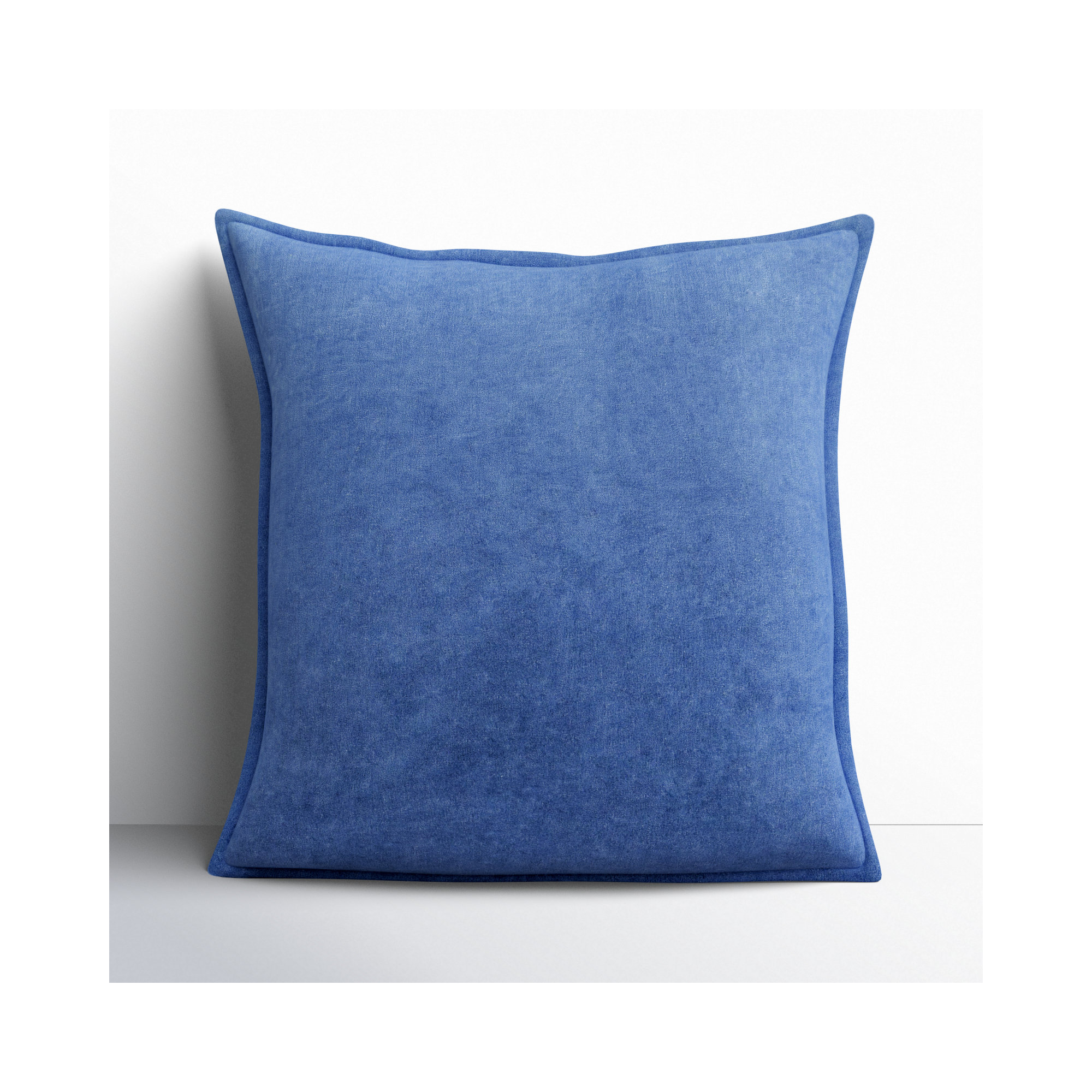 Edgar 100% Cotton Throw Pillow, 18"H x 18"W, Polyester/Polyfill, Dark Blue