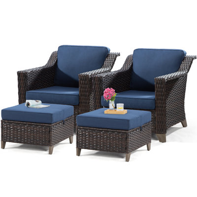 Bartell 4-Piece Lounge Chair Set with Cushions