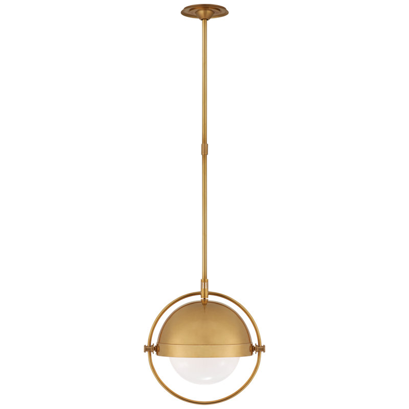 Thomas O'Brien Decca 1 - Light Pendant, Antique Nickel, 16.5" H x 15.75" W x 15.75" D