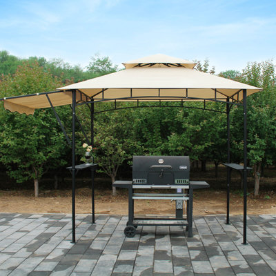 Pavillon de jardin extérieur 11 x 5 pi avec abri imperméable pour barbecue