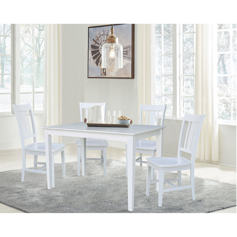 Ensemble de salle à manger 5 pièces Dorthula, Blanc