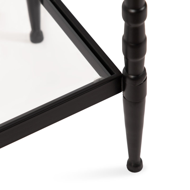 Table d'appoint prisha rectangulaire en verre prisha, Noir