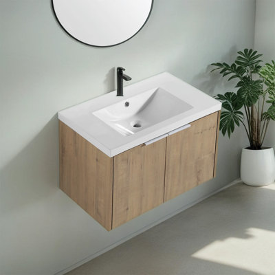 Meuble-lavabo simple avec plateau en résine 29,55 po Selda
