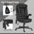 HOMCOM 6 Point Vibrating Massage Office Chair with Heat,Velvet High Back Executive Office Chair with Reclining Backrest,Padded Armrests and Remote,Black-131181656