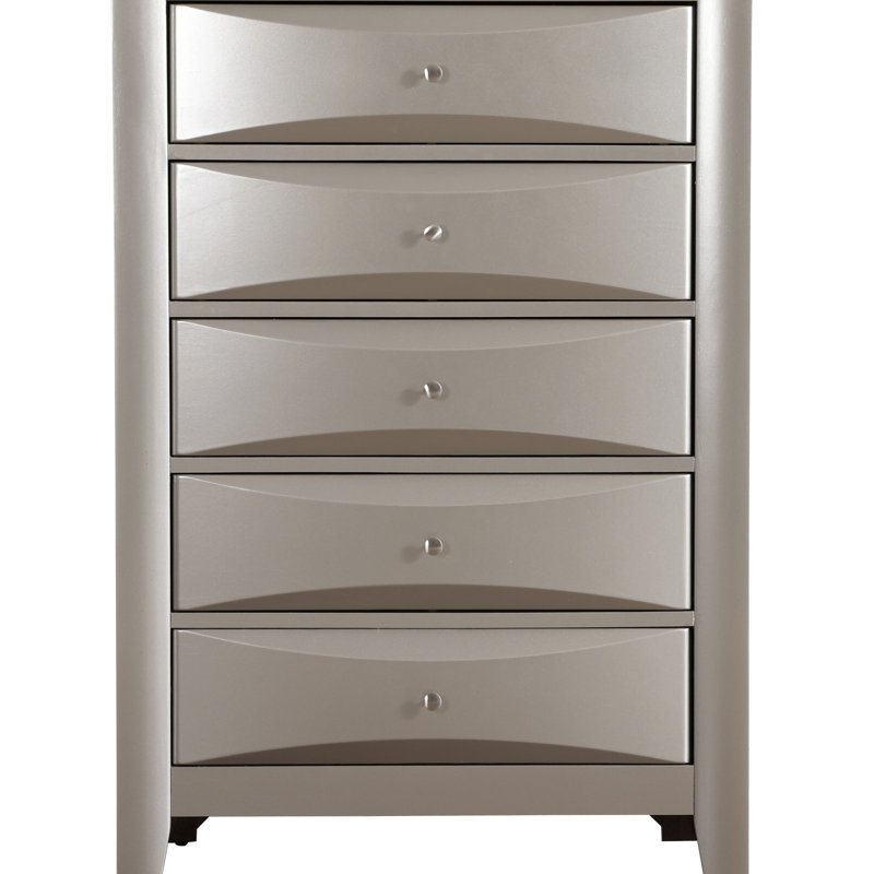Commode en bois Marilla G1505-CH, style campagne américaine moderne, Champagne