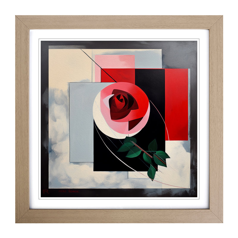 Rose Suprematism - Framed Print, Black