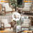 Mid-Century Modern Wood Frame Corduroy Accent Chair With Lumbar Pillow-125428772